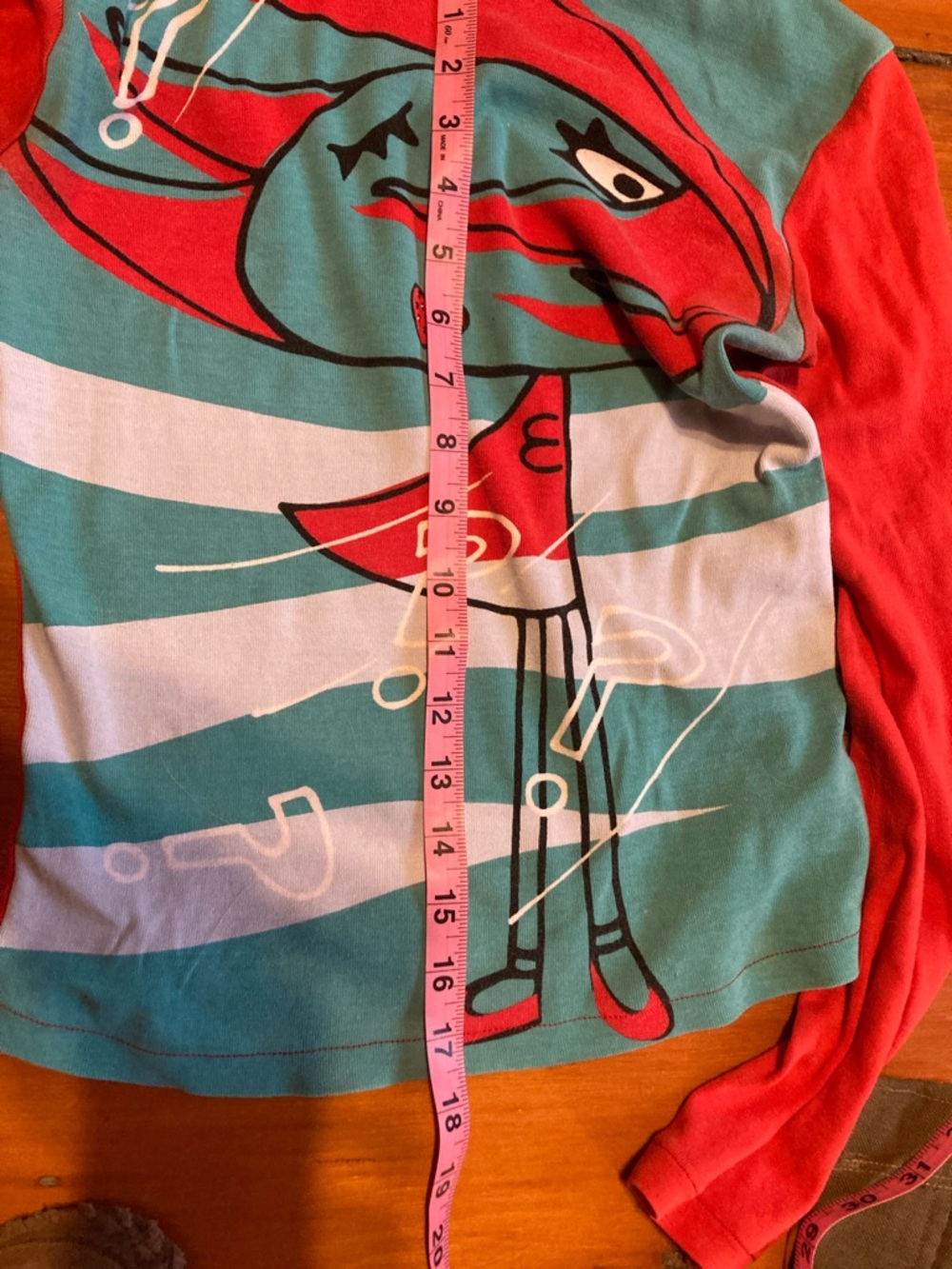 Women's Long-Sleeve Graphic Tee - Teal & Red - Picture 5 of 6